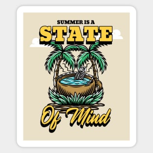 Summer Is A State Of Mind Summer Vibes Tropical Paradise Sticker